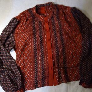 Vintage Young Traditions Pattern Button Down Shirt